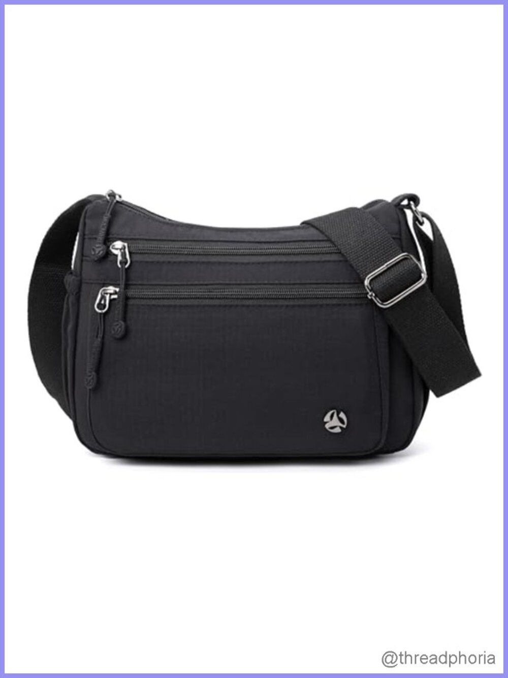 Nylon Crossbody Bag Anti Theft Pockets Water Resistant Women's Purse Shoulder